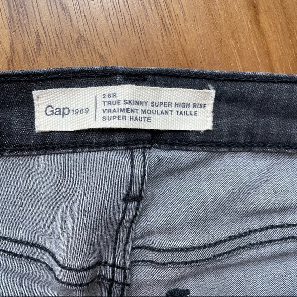 GAP Sz 26 Super High-Rise True Skinny Jeans, Gray - Picture 6 of 11